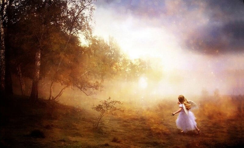 Child with Angel Wings — Gold