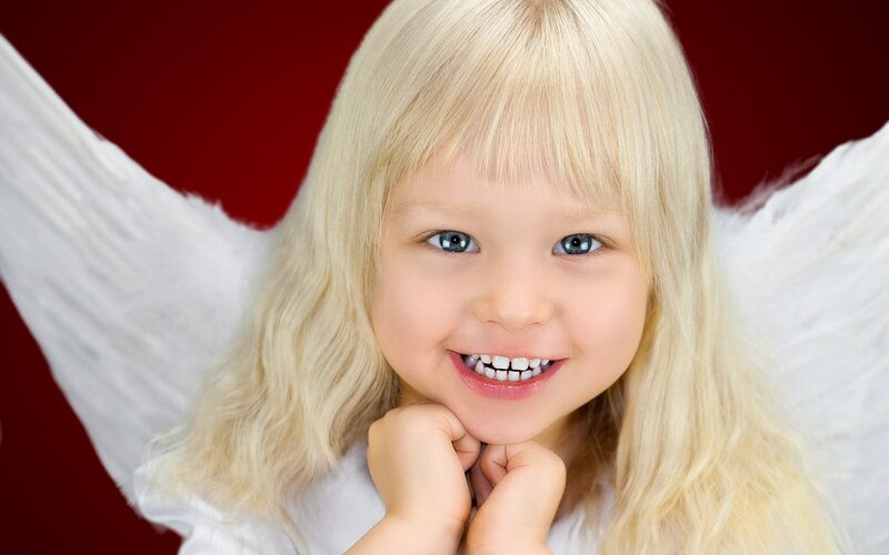 Child with Angel Wings — White, Innocent