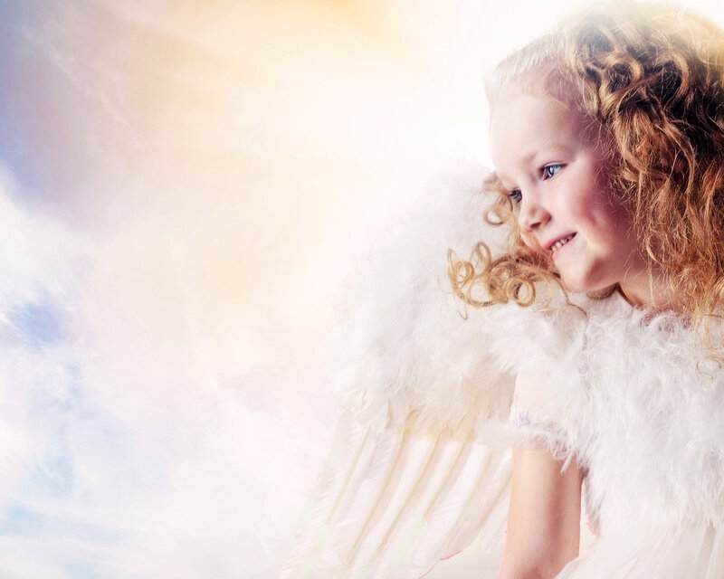Child with Angel Wings — White