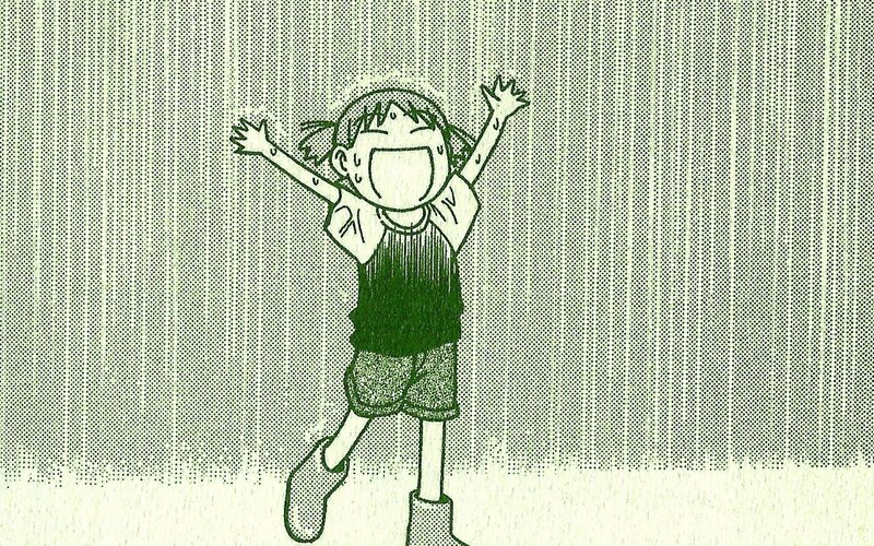 child with arms raised