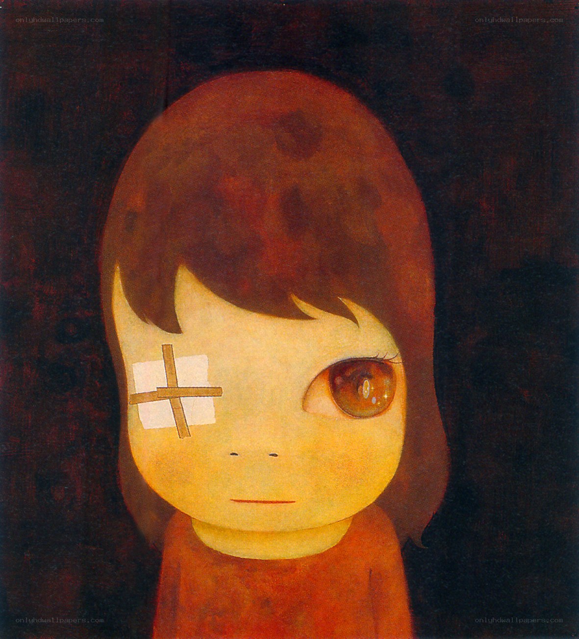 child with bandaged eye