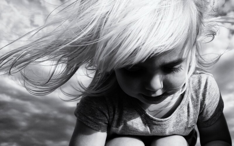 Child with Blonde Hair — Black