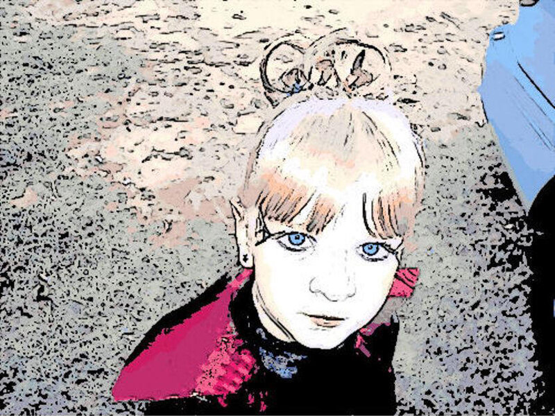 Child with Blonde Hair — Pink