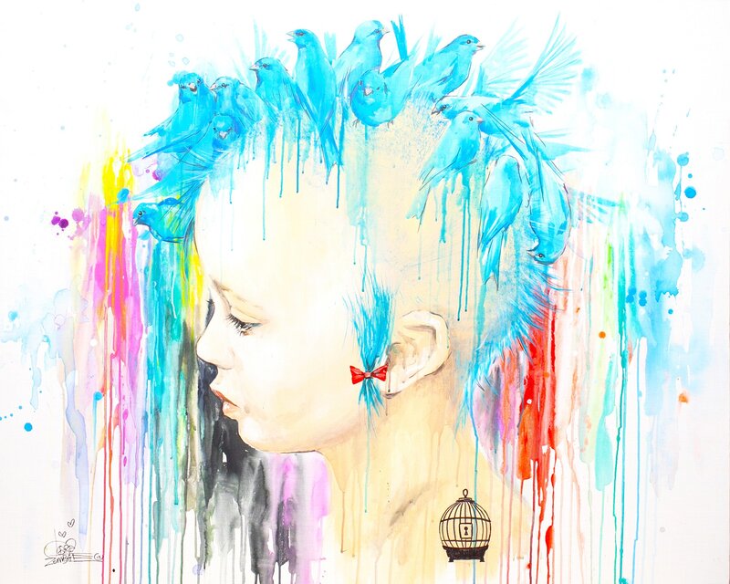 Child with Blue Birds