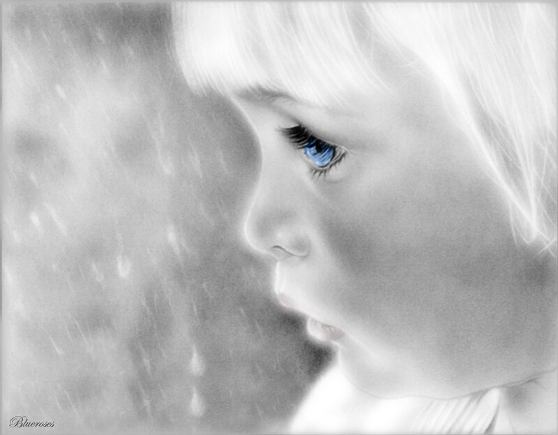 Child with Blue Eyes — Black