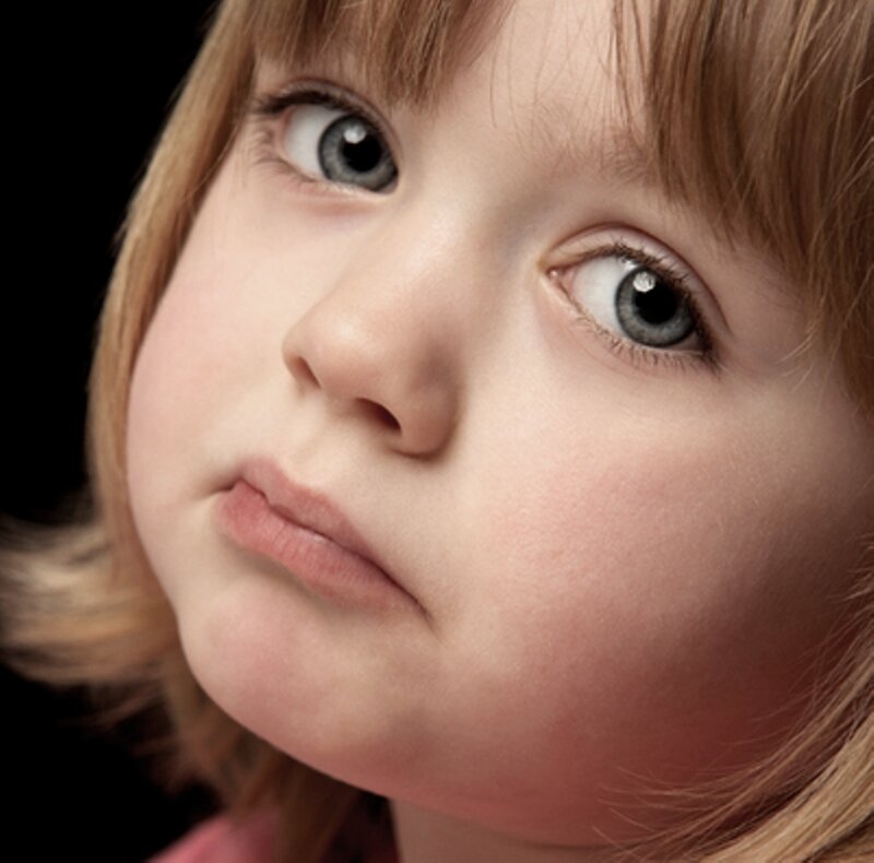 Child with Blue Eyes — Brown, Serious