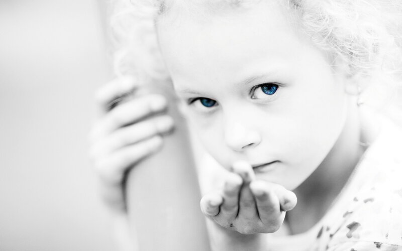 Child with Blue Eyes — White, Intense