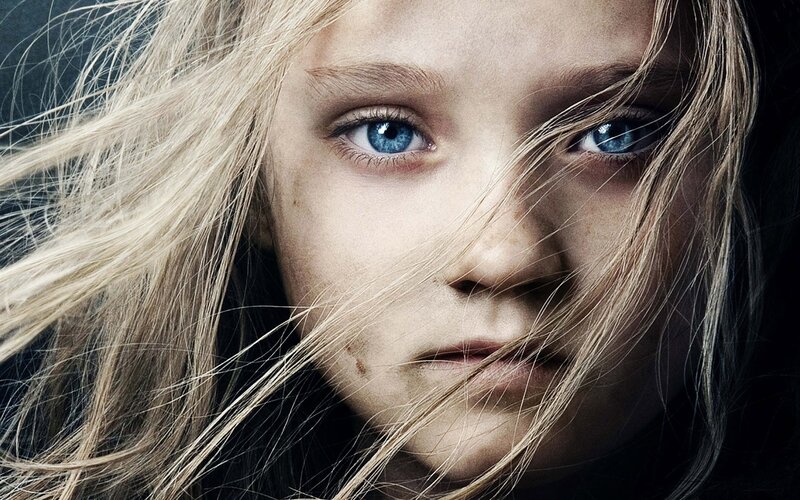 Child with Blue Eyes — White, Serious