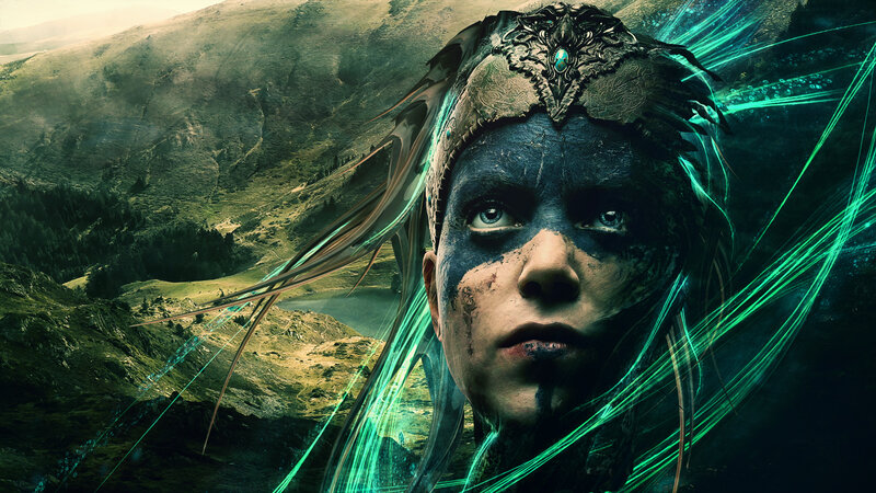 Child with Blue Face Paint — Green