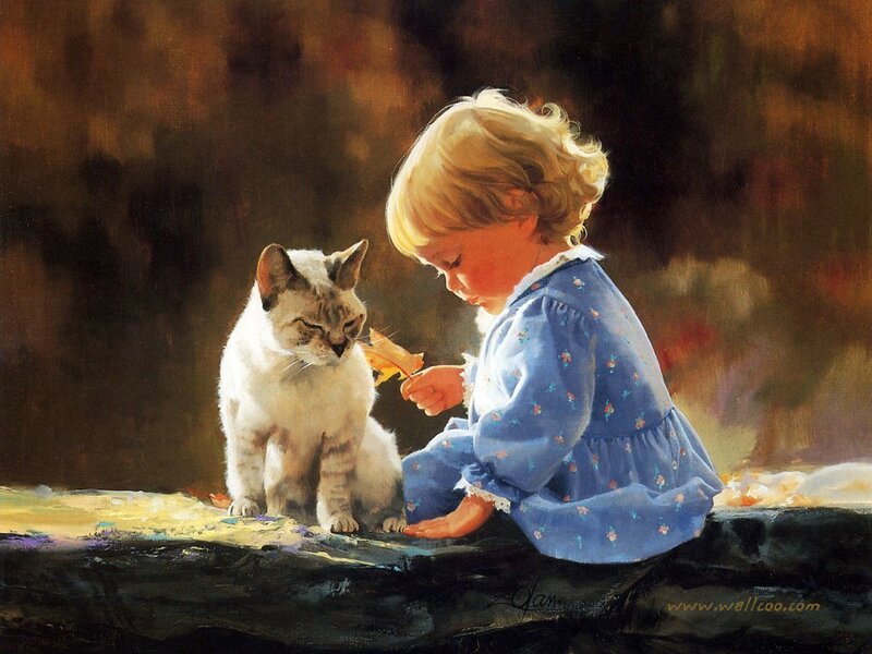 Child with Cat