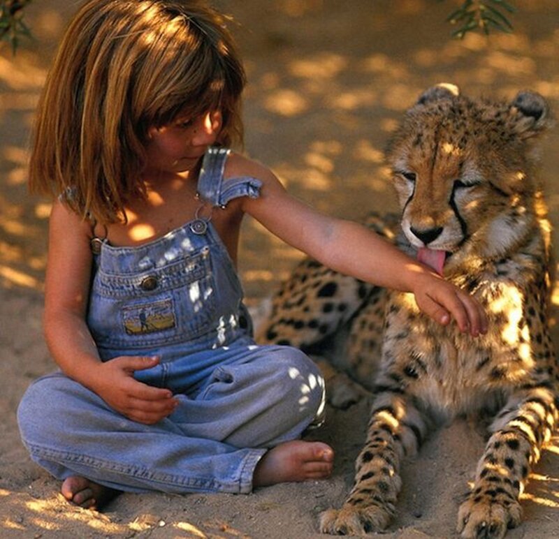 Child with Cheetah Cub