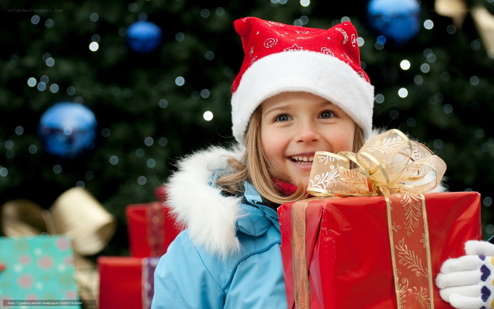 child with christmas gift
