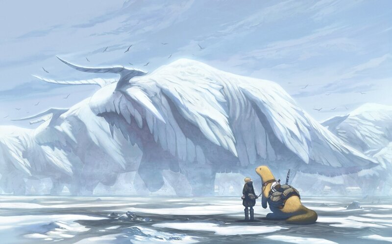 Child with Creature in Snow