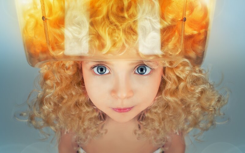 Child with Curly Hair — Blonde, Innocent