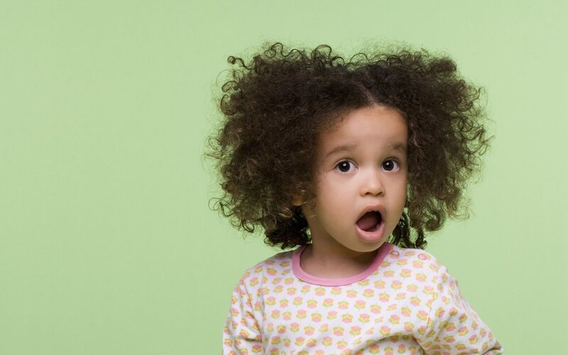 Child with Curly Hair — Light Green
