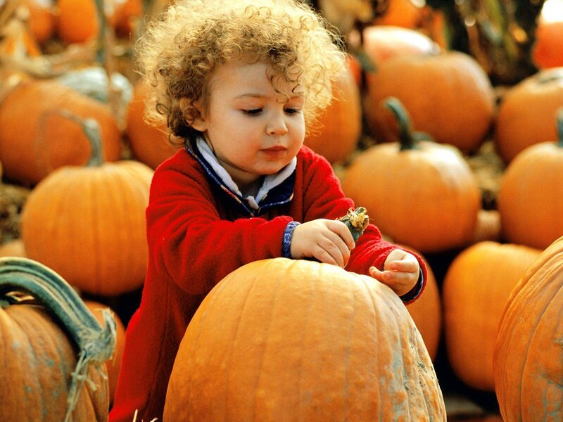 Child with Curly Hair — Orange