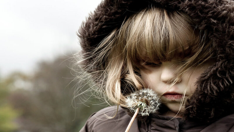 Child with Dandelion — Brown