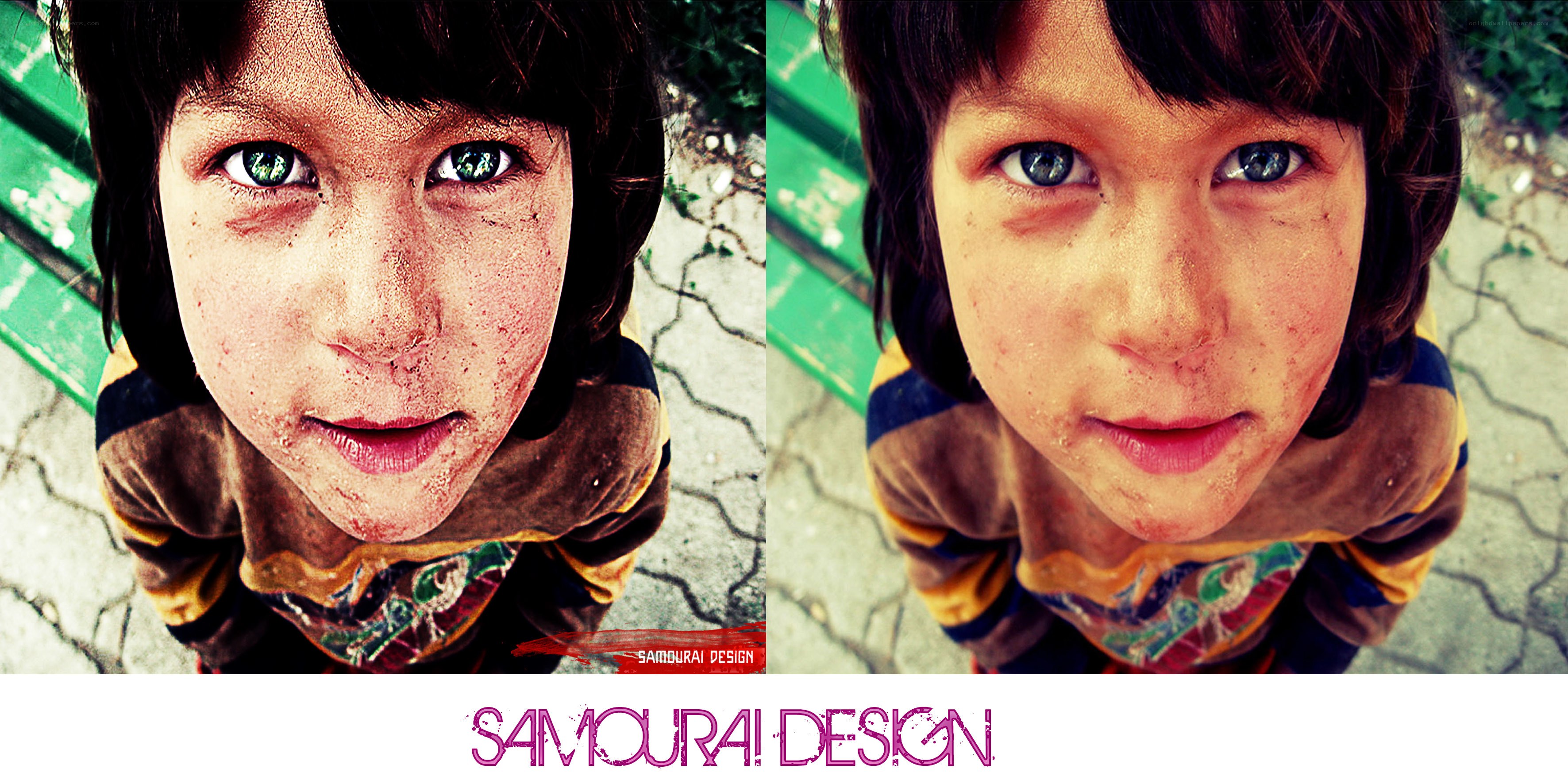 child with dirty face