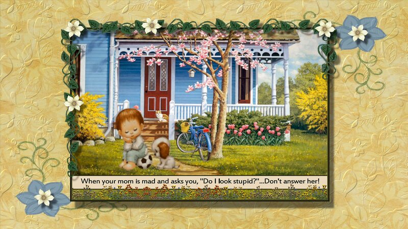 Child with Dog in Yard