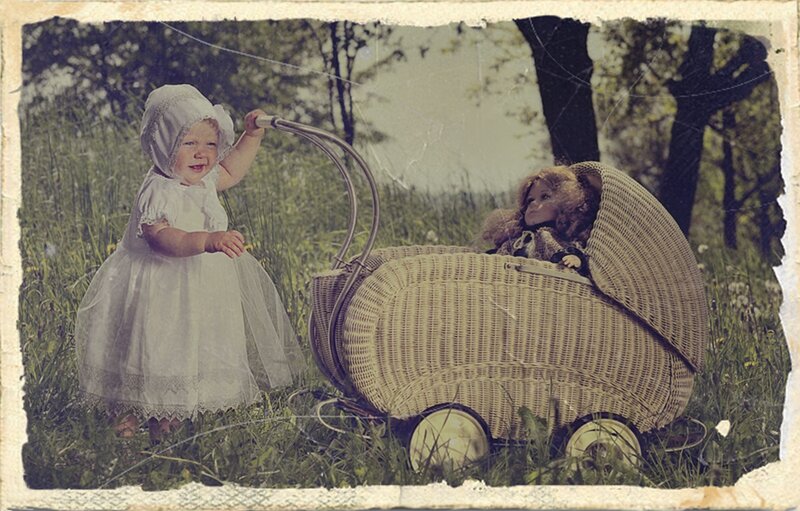 Child with Doll Stroller