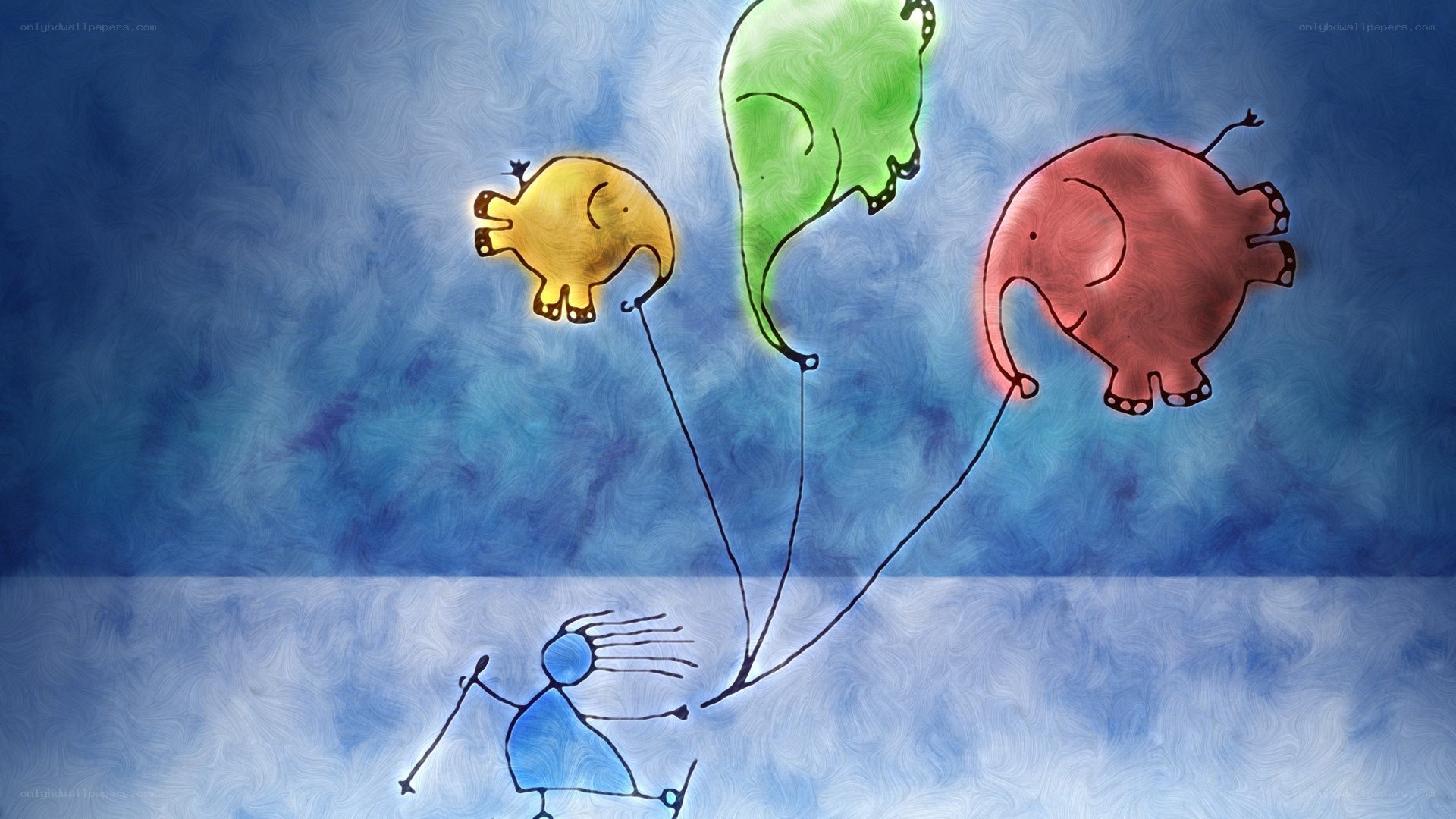child with elephant balloons