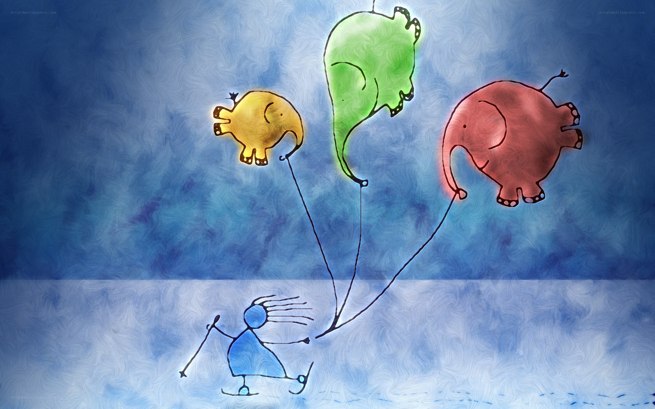 child with elephant balloons