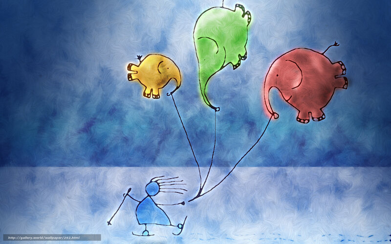 child with elephant balloons