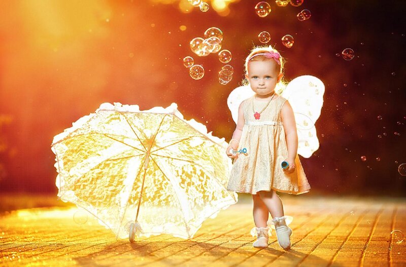 Child with Fairy Wings — Gold