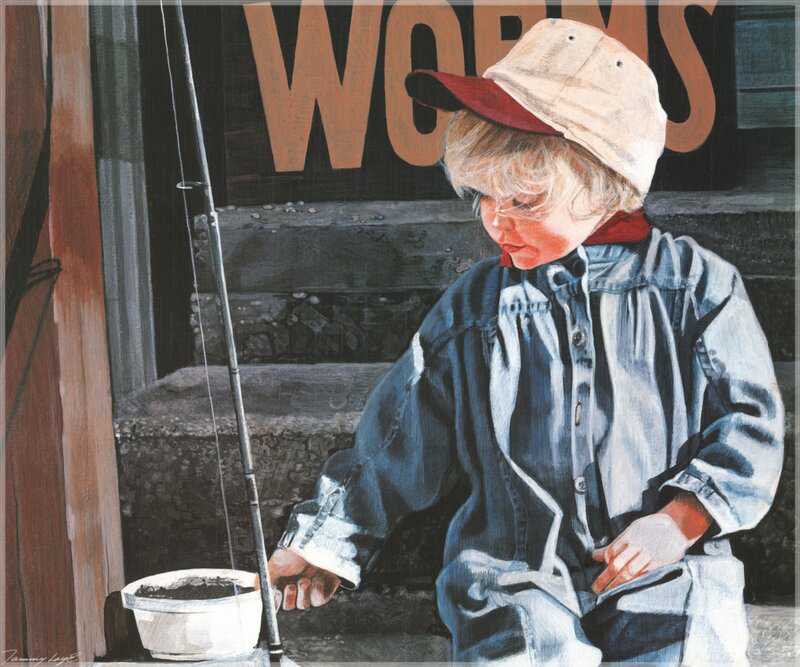 child with fishing rod