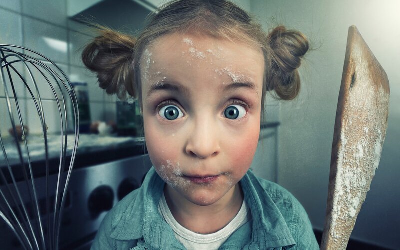 Child with Flour on Face