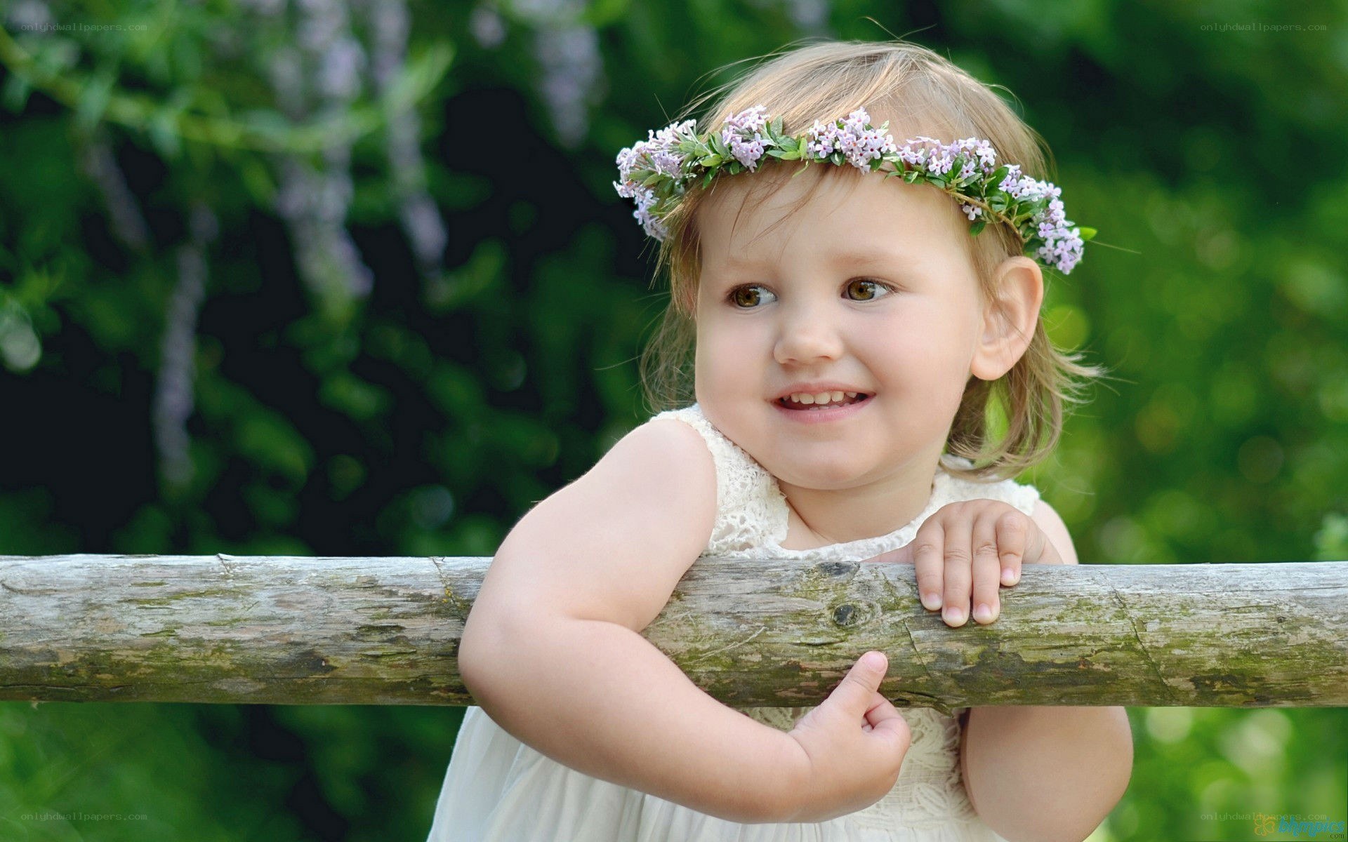 child with flower crown