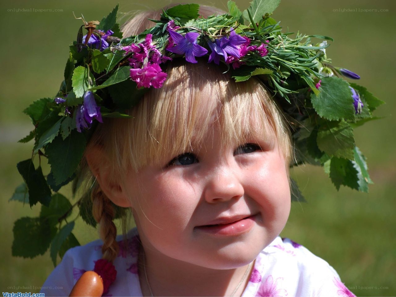 child with flower crown