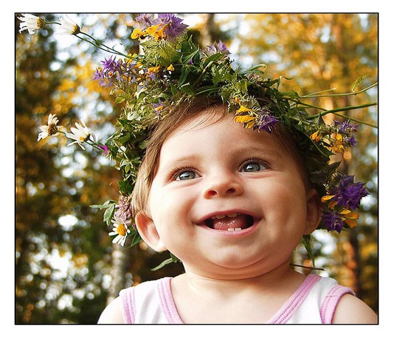child with flower crown
