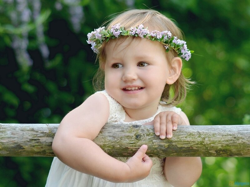 Child with Flower Crown — Green, Serene, Summer