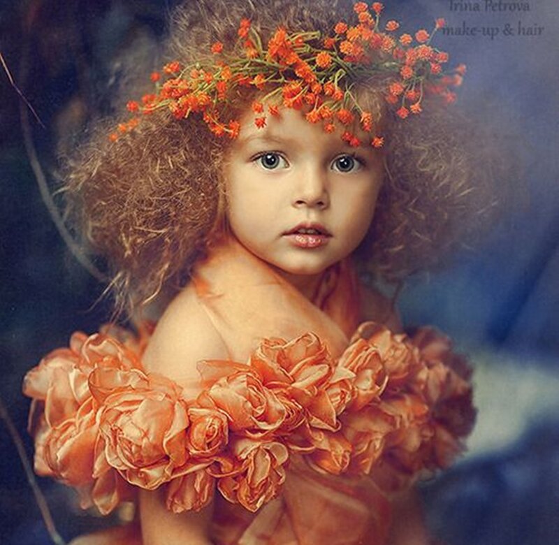 Child with Flower Crown — Orange