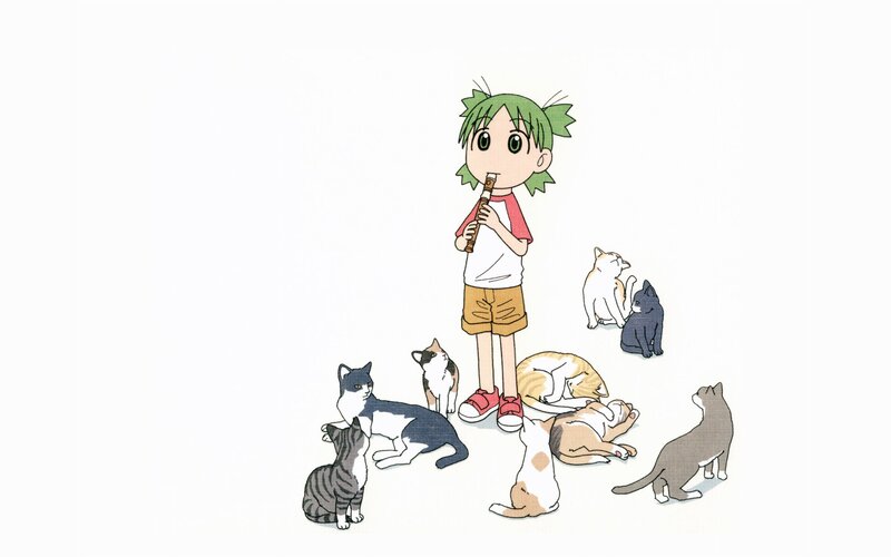 Child with Flute and Cats — White