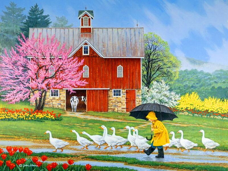 Child with Geese