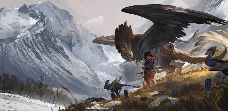 Child with Giant Bird