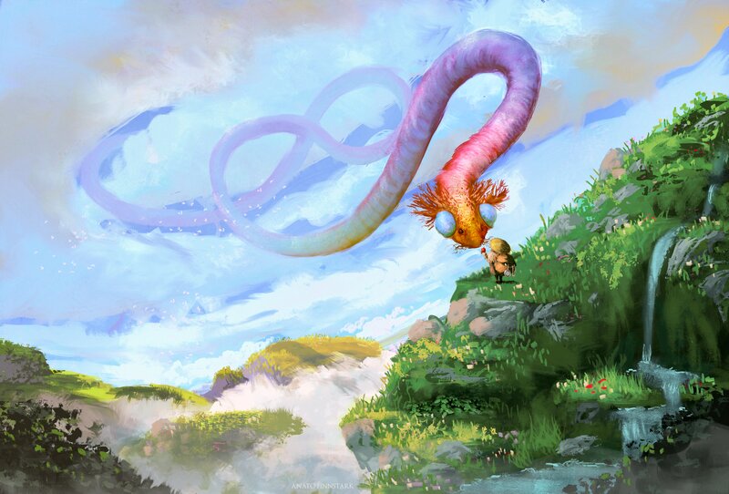 Child with Giant Worm
