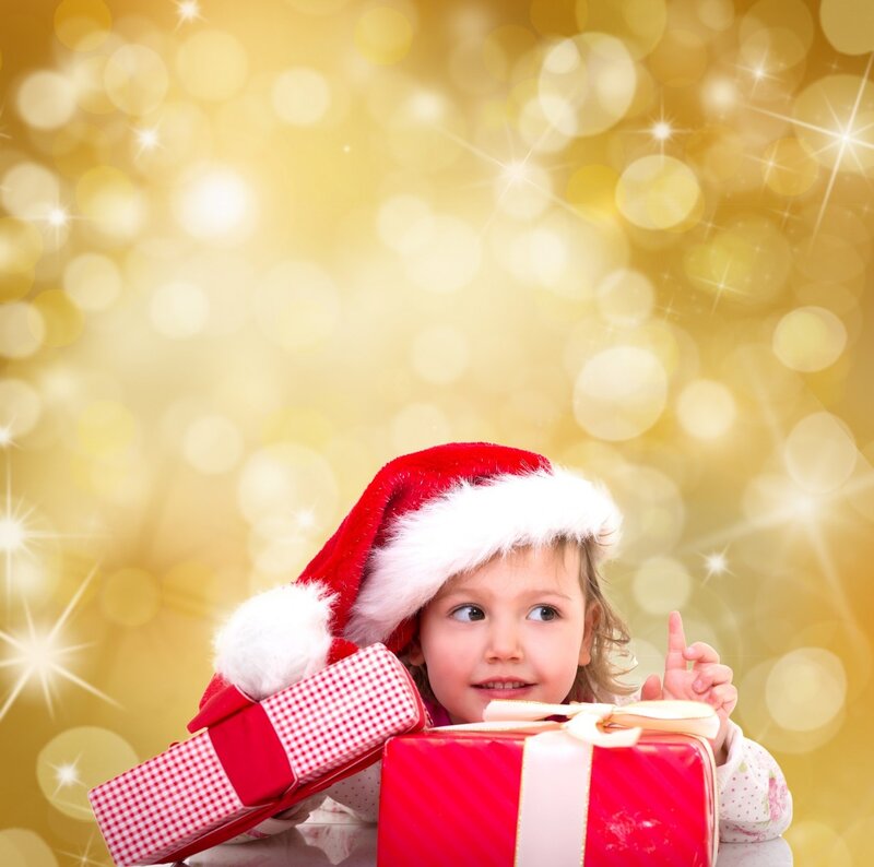 Child with Gift Boxes