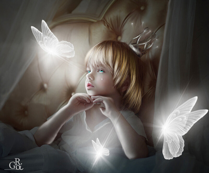 Child with Glowing Butterflies