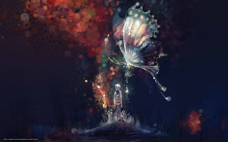 child with glowing butterfly