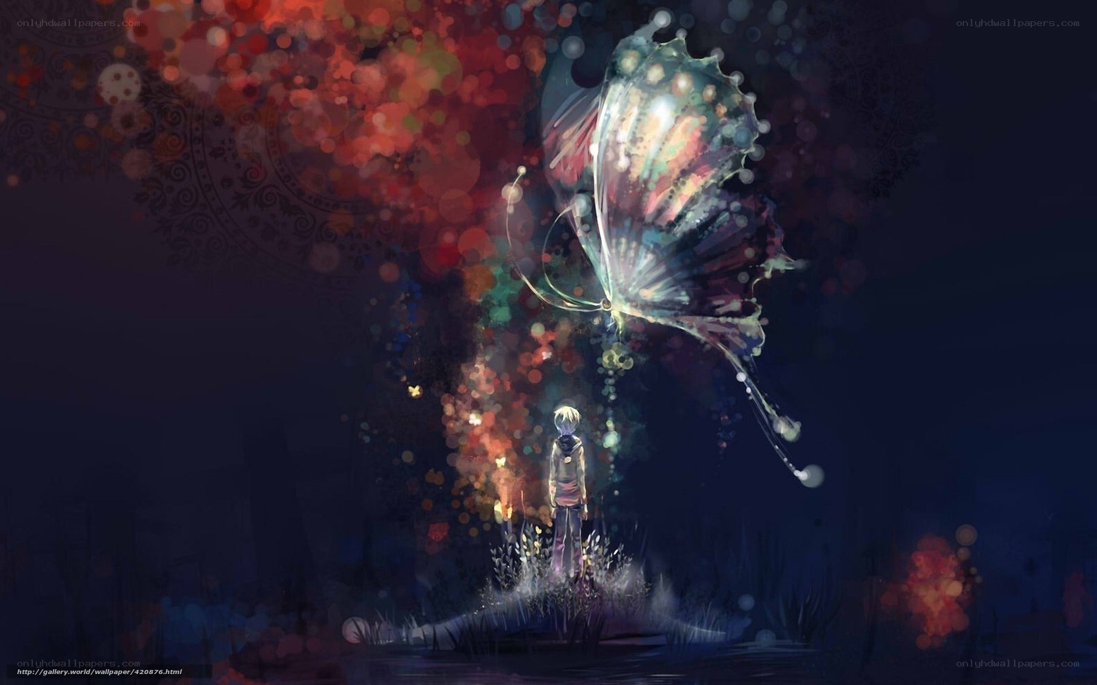 child with glowing butterfly