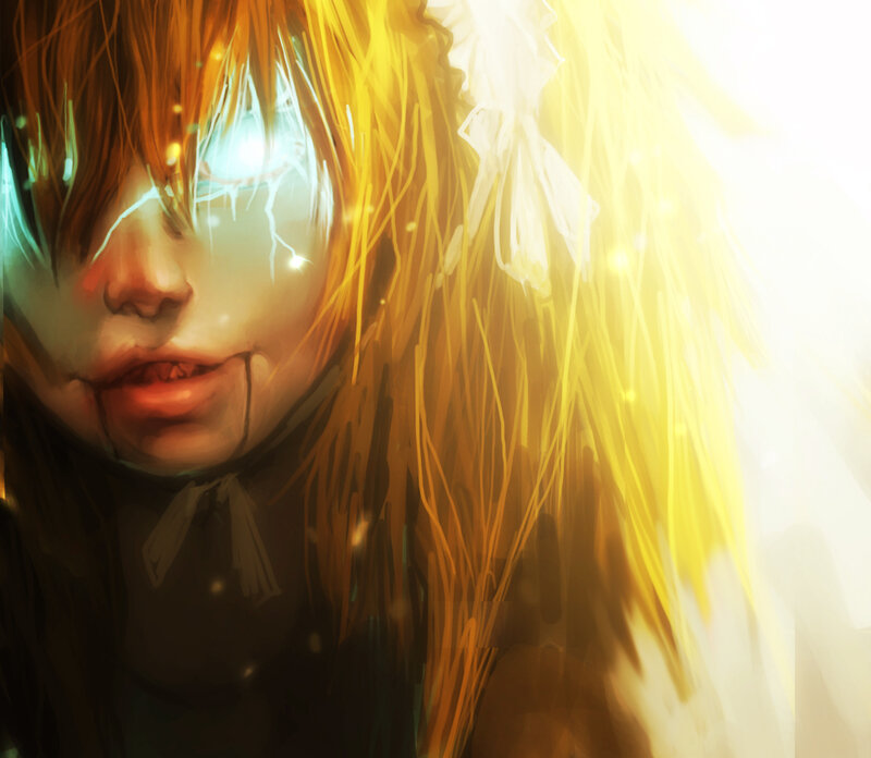 Child with Glowing Eyes — Yellow