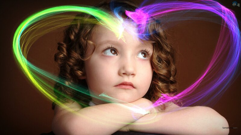 Child with Glowing Lines