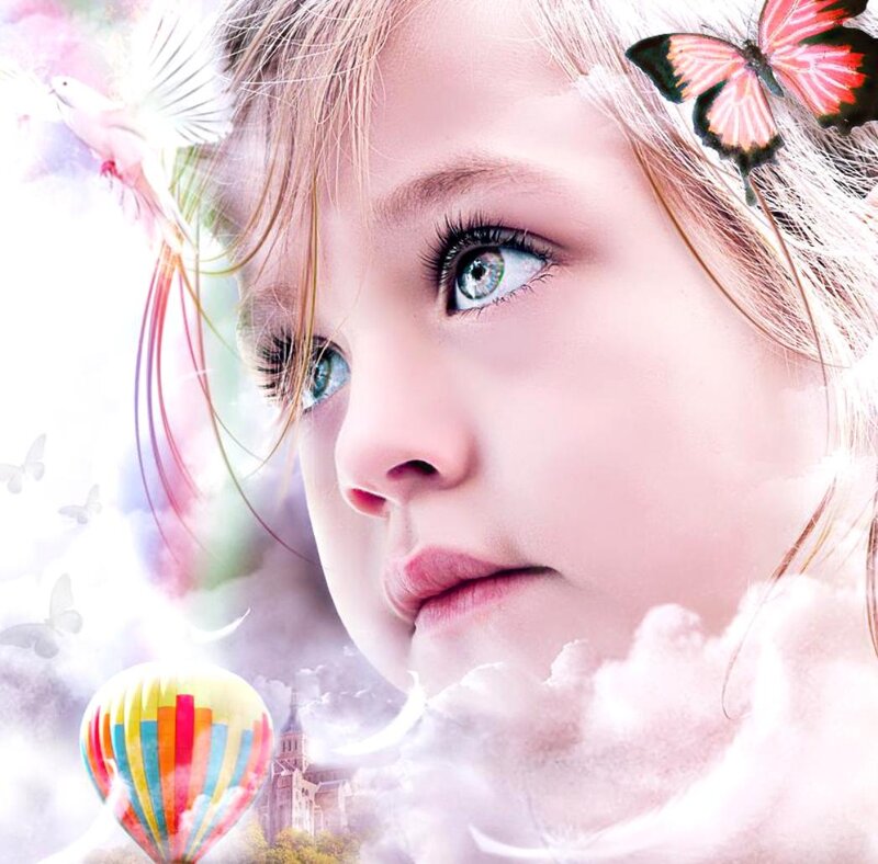 Child with Green Eyes — White
