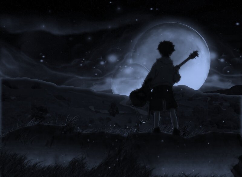 Child with Guitar — Black
