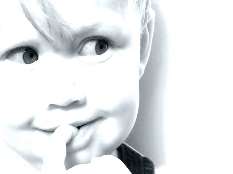 Child with Hand in Mouth — Black