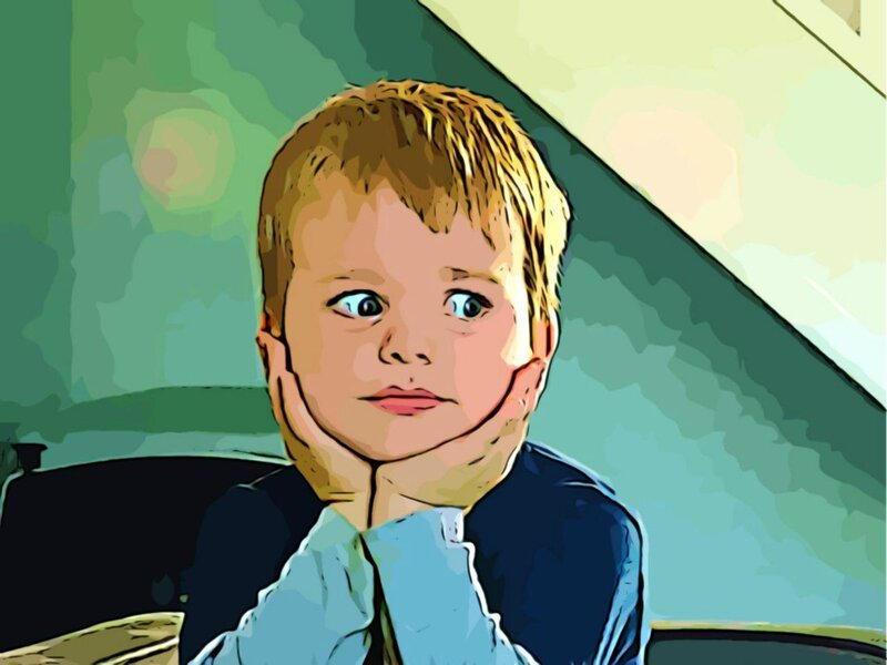 Child with Hands on Cheeks