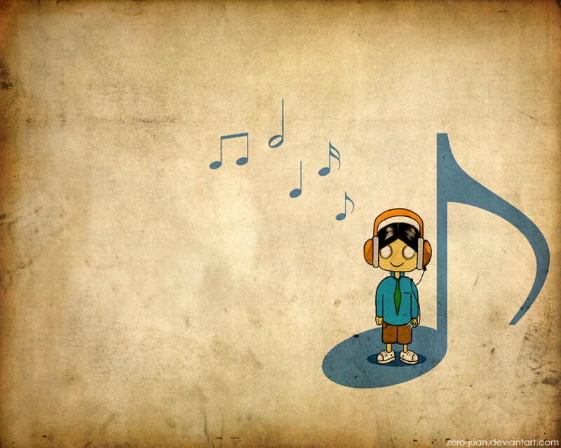 Child with Headphones — Blue